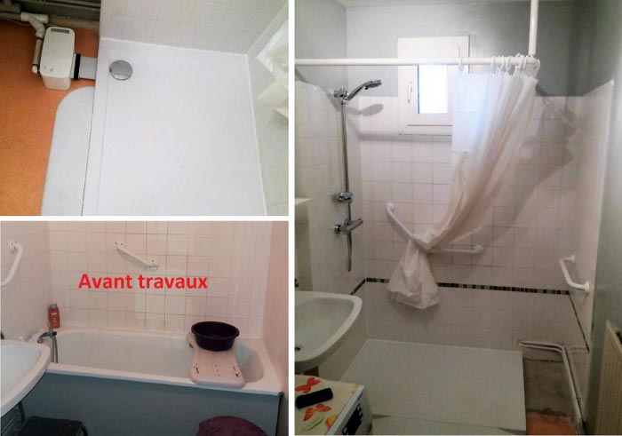 Consultez la chantier : douche italienne en remplacement d'une baignoire 