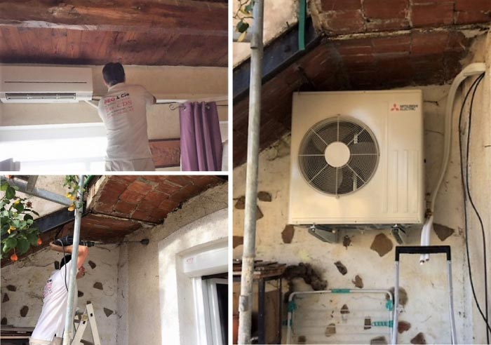 Consultez la chantier : installation pompe à chaleur air air mitsubishi msz sf50