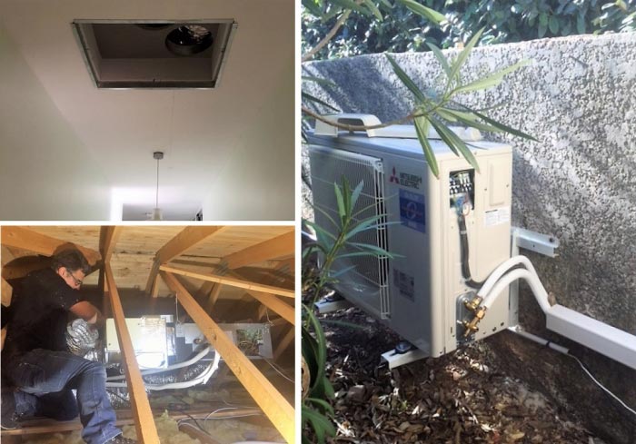 Consultez la chantier : installation climatisation reversible gainable mitsubishi avec airzone