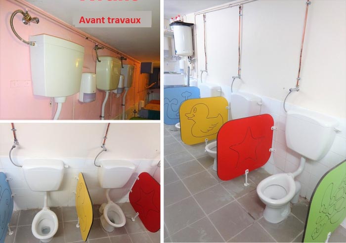 Refection Wc Dans Une Ecole Maternelle Roquemaure Gard 30 Ets Bonneaud Sarl