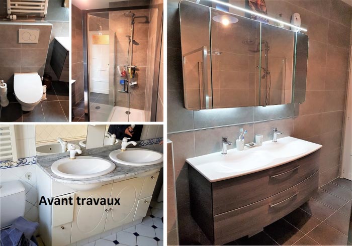 Consultez la chantier : changement de la salle de bain par une salle d'eau complète de a à z 