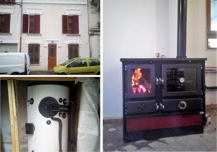 Consultez la chantier : cuisinière à bois chauffage central