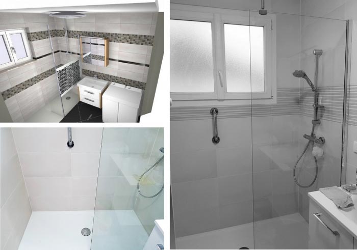 Consultez la chantier : changement de la salle de bain par une salle d'eau complète de a à z 