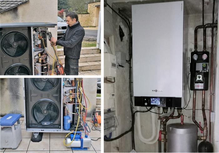 Consultez la chantier : mise en service d'une pompe à chaleur viessmann