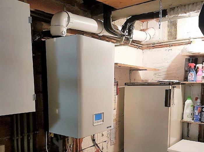 Consultez la chantier : remplacement chaudière gaz de 25 ans par une chaudière à condensation