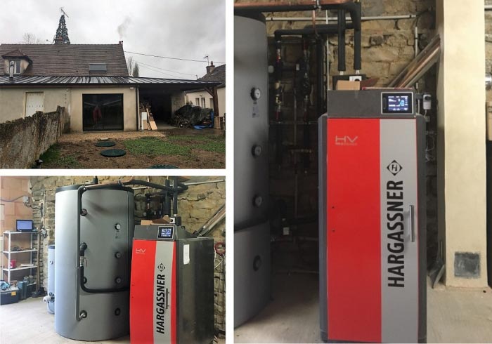 Chaufferie bois buches hargassner