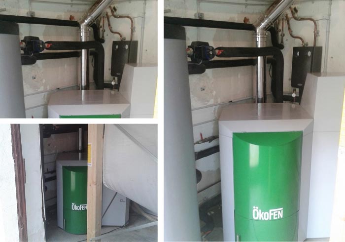 Consultez la chantier : chaudière à grtanulés de bois (pellets) okofen pes 15 + ballon tampon à production d'eau chaude