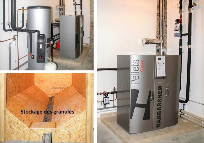 Chaudière à Granulés de Bois HARGASSNER 15 KW et chauffe eau solaire SONNENKRAFT 300 litres