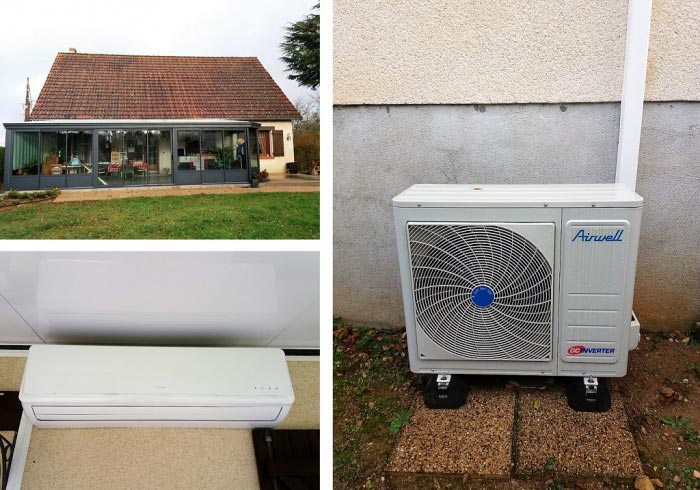 climatisation airwell dans une véranda près de saint amand montrond