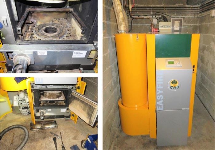 entretien, ramonage chaudière à granulé de bois (pellet) kwb easyfire, 