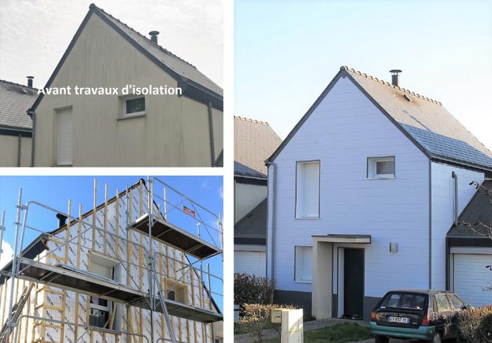 Consultez la chantier : isolation thermique par l'extérieur - bardage panneaux -  rge qualibat