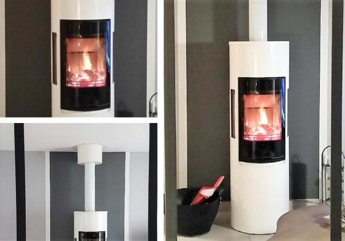 Consultez la chantier : poele à bois contura 596g style blanc
