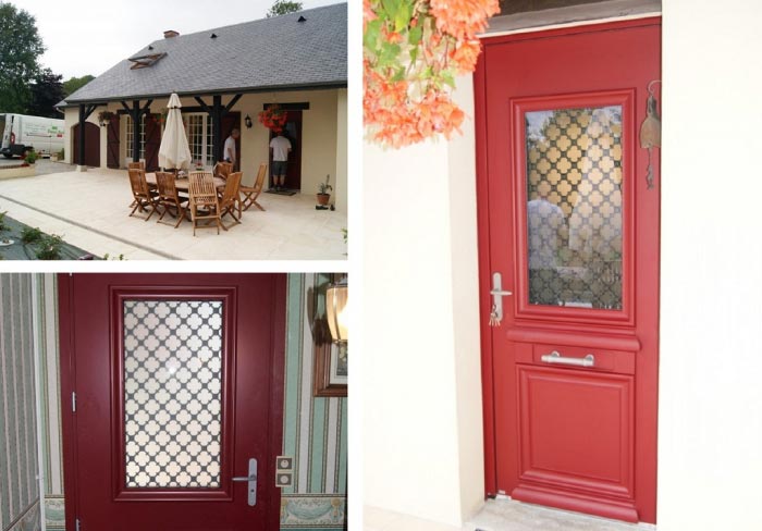 poseur , menuisier, installation d'une porte d'entrée aluminium bel'm , secteur yerville limésy