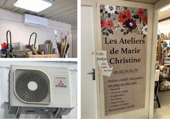 Installation climatisation réversible pour un commerce - Pompe à chaleur air air Mitsubishi Electric - RGE QualiPAC-Isère (38)