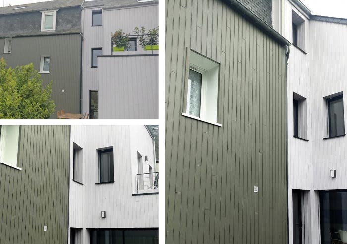 Consultez la chantier : isolation thermique par l'extérieur  - bardage bois sur façade nord