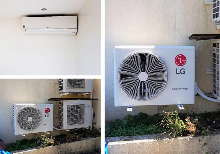 mise en place d'une climatisation lg dans une véranda 