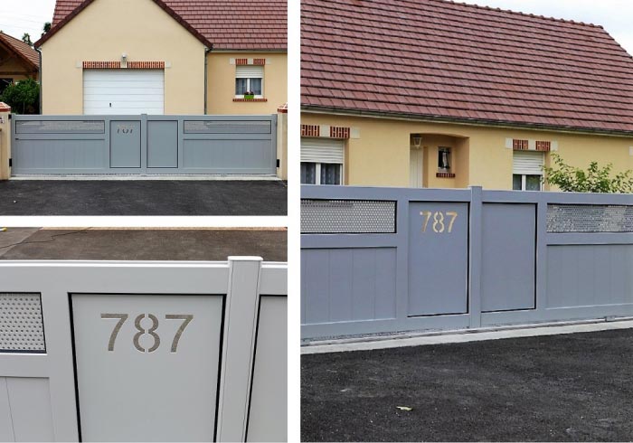 pose d'un portail coulissant aluminium de marque tschoeppé