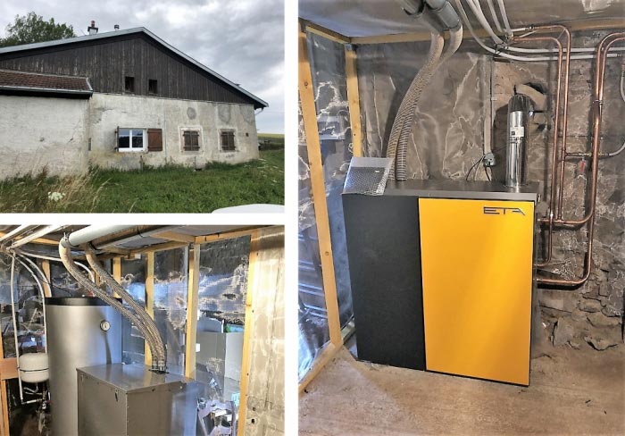 Consultez la chantier : installateur qualibois rge installation d'une chaudiere à granules de bois pellets eta