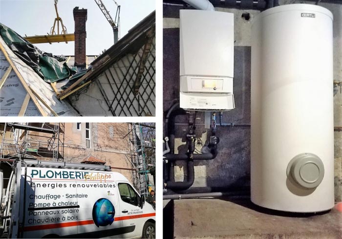 installation d'une chaudière à condensation oertli gmr 5000 au gaz naturel  et réseau radiateurs