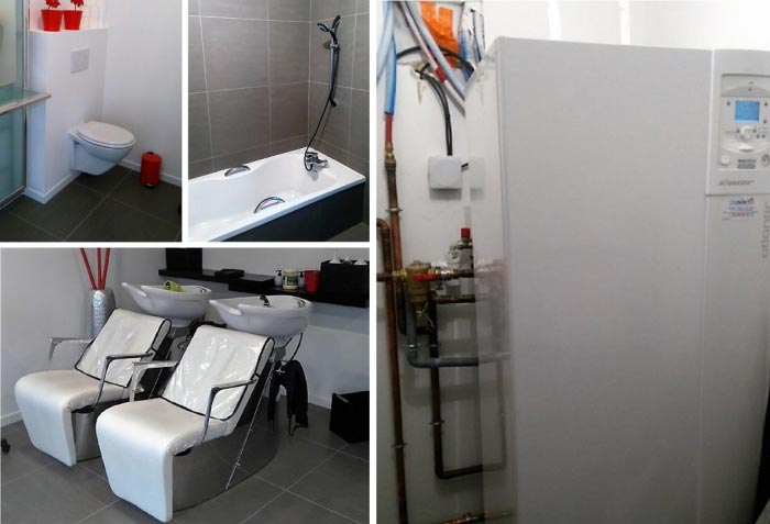 vente installation pac sanitaire chauffage pour salon de coiffure