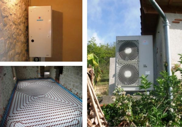 Consultez la chantier : pompe à chaleur airmat avec plancher chauffant à montbalen - 47 lot et garonne. agen
