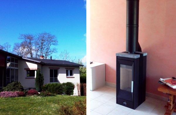 Installation Poêle à bois RIKA  pour maison passive par une entreprise certifiée RGE QualiBois