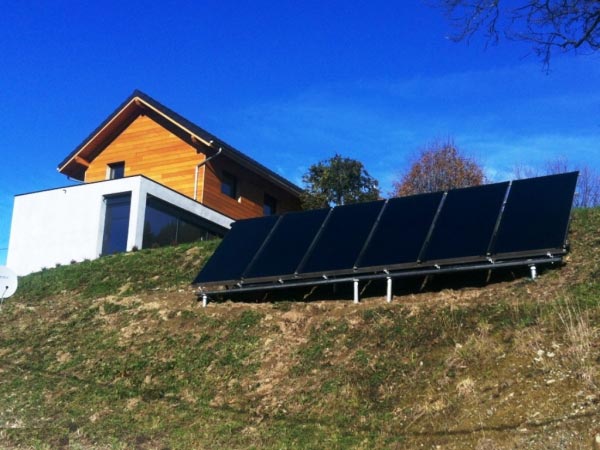 Consultez la chantier : système chauffage solaire combiné (ssc) solisart avec appoint poêle bûche bouilleur sur plancher chauffant