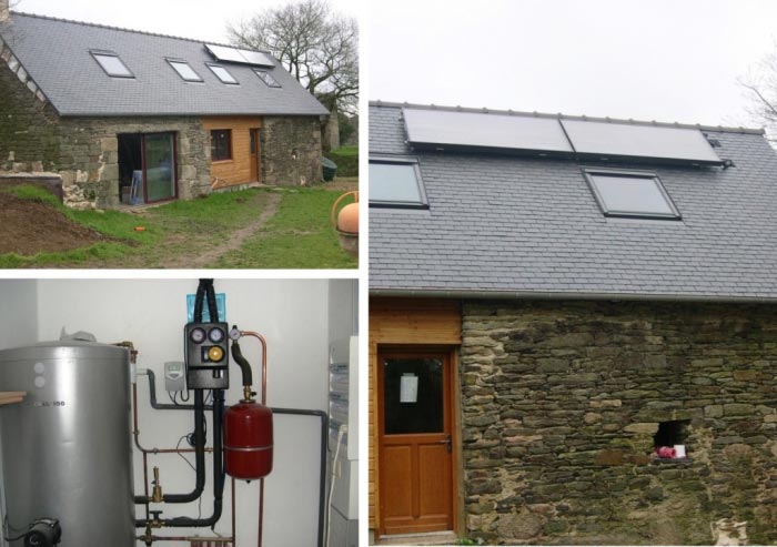 chauffe-eau solaire thermique viessmannen sur-imposition sur toiture ardoise 