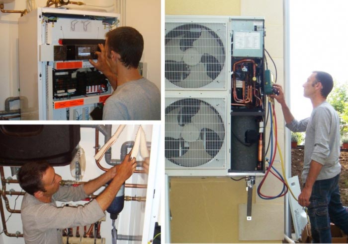 mise en service d'une pompe à chaleur air eau de marque viessmann 
