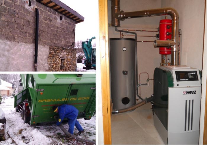 Consultez la chantier : installation d'une chaudière à granulés de bois (pellets) de marque herz modèle biocontrol à montagnieu 38 isère