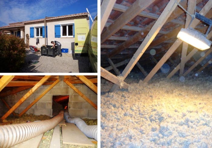 Consultez la chantier : isocombliste rge - complément d'isolation de combles perdus par laine de roche soufflée de marque rockwool 30 orsan gard - 84 vaucluse