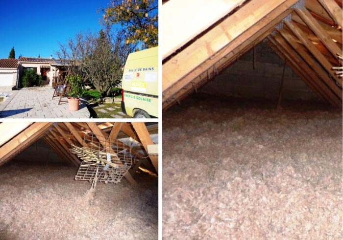 Consultez la chantier : isocombliste rge - complément isolation combles perdus par laine de roche rockwool à pujaut 30 gard et 84 vaucluse