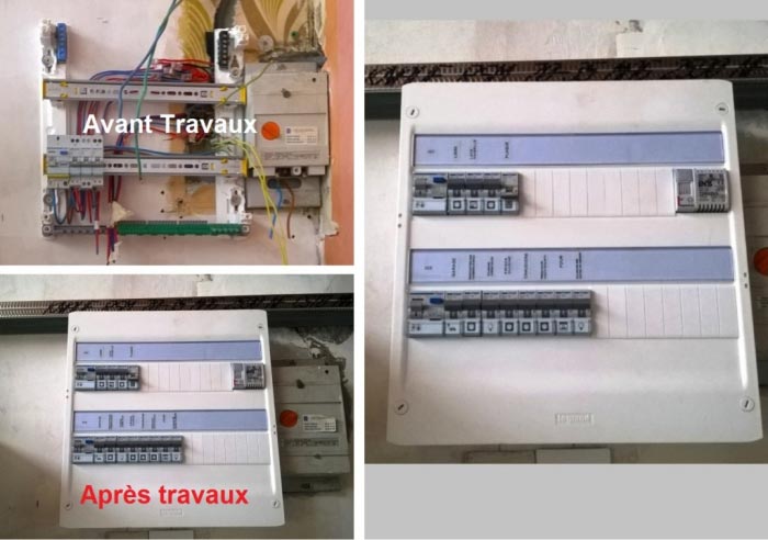 réfection d'un coffret électrique chez un particulier - 16100 cognac- charente