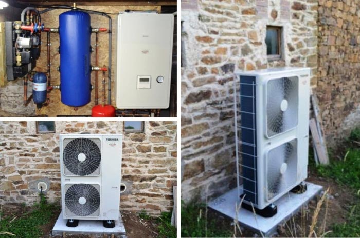 Consultez la chantier : pompe à chaleur (pac) air eau  (aérothermie) de marque toshiba  à saint-germain-les-vergnes 19 corrèze région limousin