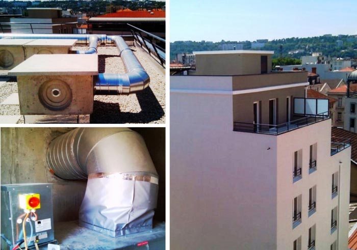 Ets PPCZ : Ventilation (traitement d'air) Aldès local technique et groupe d'extraction 