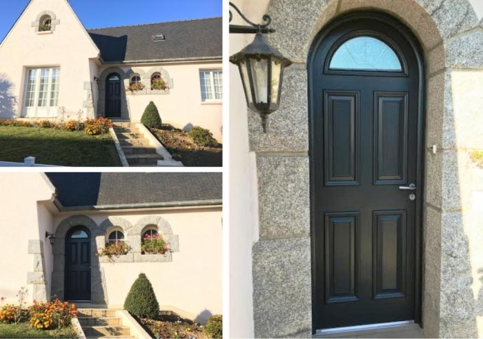 porte d'entrée cintrée en mixte de chez bel'm à janzé - 35 ille-et-vilaine - région bretagne