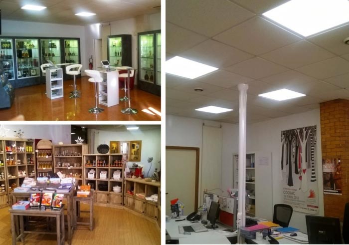 Consultez la chantier : relamping reprise de l'éclairage de l'office du tourisme de cognac 16 charente