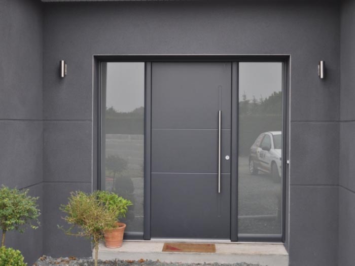 porte d'entrée aluminium de chez bel'm, modèle poseidon à janzé, 35 ille-et-vilaine - région bretagne.