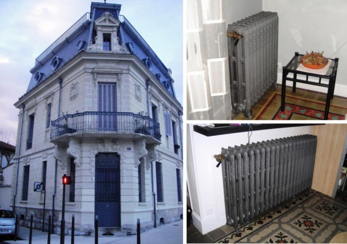 Consultez la chantier : chauffagiste rge - installation chauffage central avec radiateurs fonte décoratifs floréal de chez chappée à nimes 30 gard