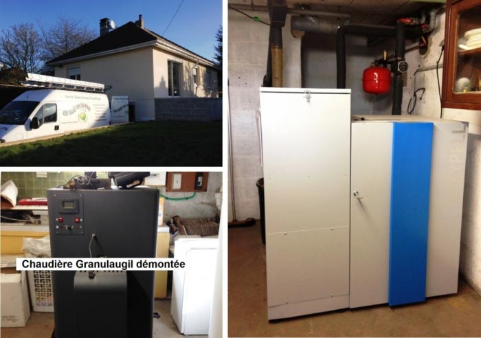 Consultez la chantier : entreprise de chauffage spécialiste rge  installation d'une chaudière granulés de bois pellets okofen / easypell en remplacement d'une chaudière granulaugil à doudeville 76 seine maritime