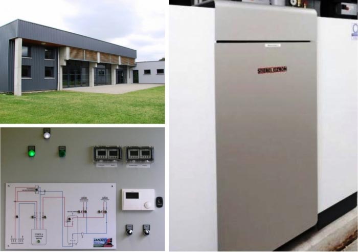 pompe à chaleur géothermique (pac eau/eau) sur sonde de marque stiebel eltron sur salle polyvalente de danne et quatre vents 57 moselle région lorraine