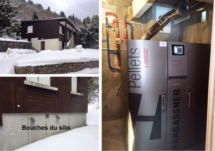 chaudière granulés de bois de marque hargassner dans un chalet le lioran 15 cantal région auvergne
