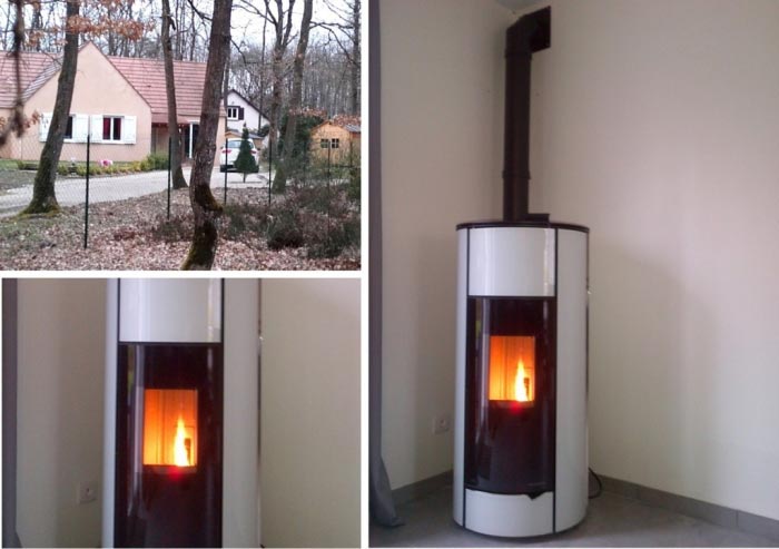 pose d'un poêle à granules de bois pellet de marque palazzetti à chaudon 28 eure et loir