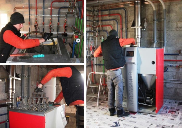 entretien ramonage chaudière et conduit de fumée d'une chaufferie hargassner à prunet cantal 15