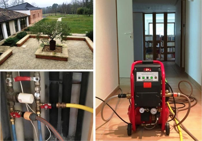 Désembouage d'un plancher chauffant et radiateurs avec système Hydrodynamique-Dordogne (24)