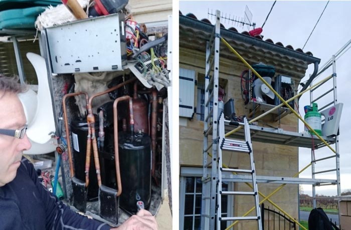 Ets Aquitaine Géothermie : Clim en panne > changement compresseur par un pro