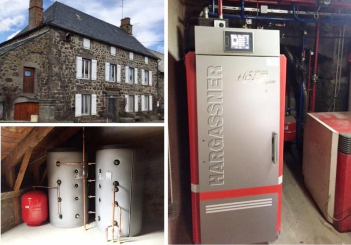 Consultez la chantier : chaudière bois bûche de marque hargassner dans une maison d'habitation laveissenet 15 cantal région auvergne