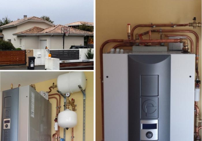 Ets Aquitaine Géothermie : Installation PAC Géothermie sur puits Aquathermie de marque Alpha Innotec