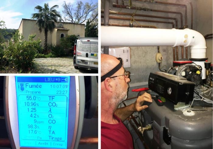 entretien d'une chaudière solaire gaz propane à condensation rotex à valbonne 06 alpes maritimes