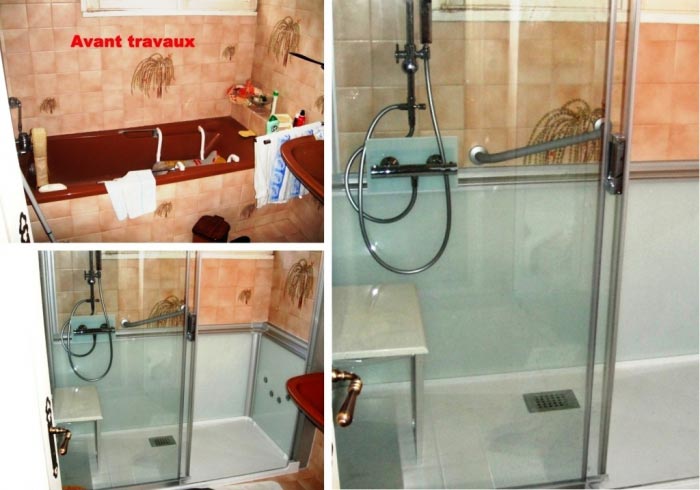 Consultez la chantier : plombier - création-installation-rénovation - installation douche kinédo pour pmr - 30 gard et 84 vaucluse